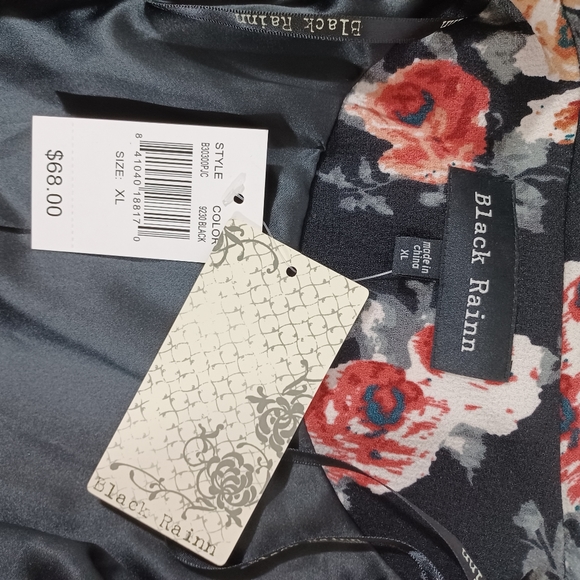 Black Rainn Floral Jacket New White Shirt Not Included - Picture 4 of 6